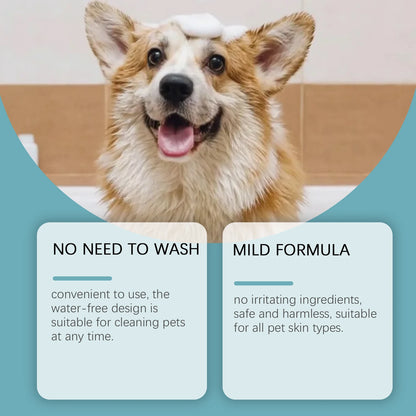 Waterless No Rinse Dry Shampoo For Cat Dog Animal Grooming Pet Cleaning Friendly Dog Dry Foaming Bath Spray Pet Supplies 150ml
