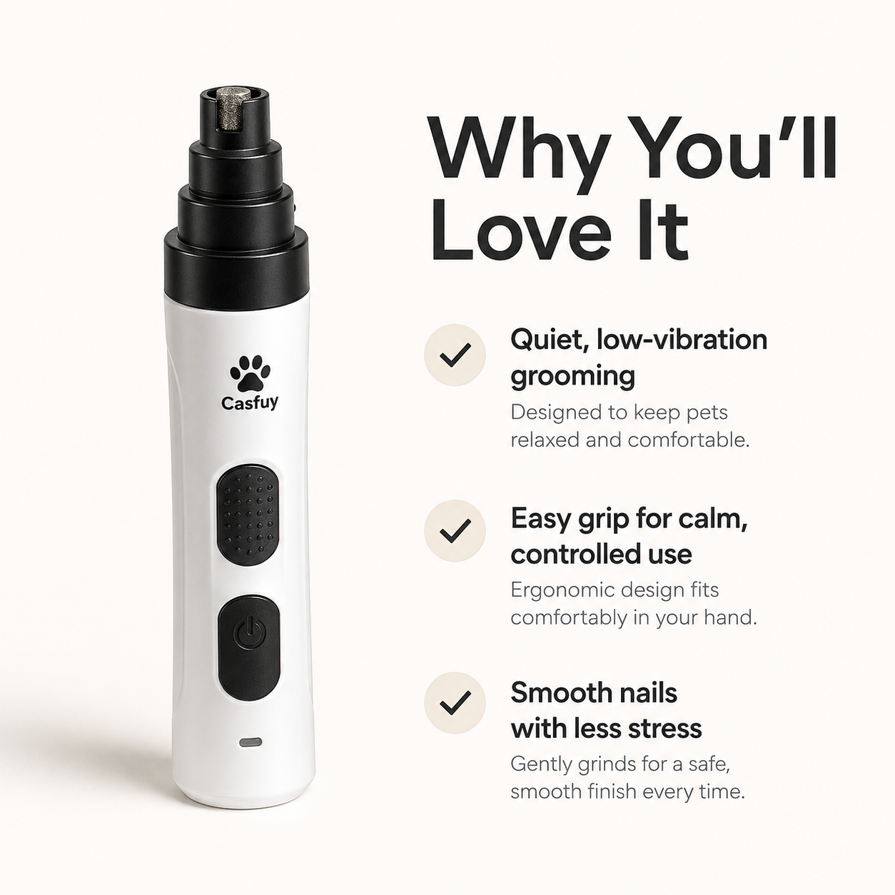 Rechargeable Dog Nail Grinders USB Charging Pet Nail Clippers Electric Dog Cat Paws Nail Grinder Grooming Trimmer Tools